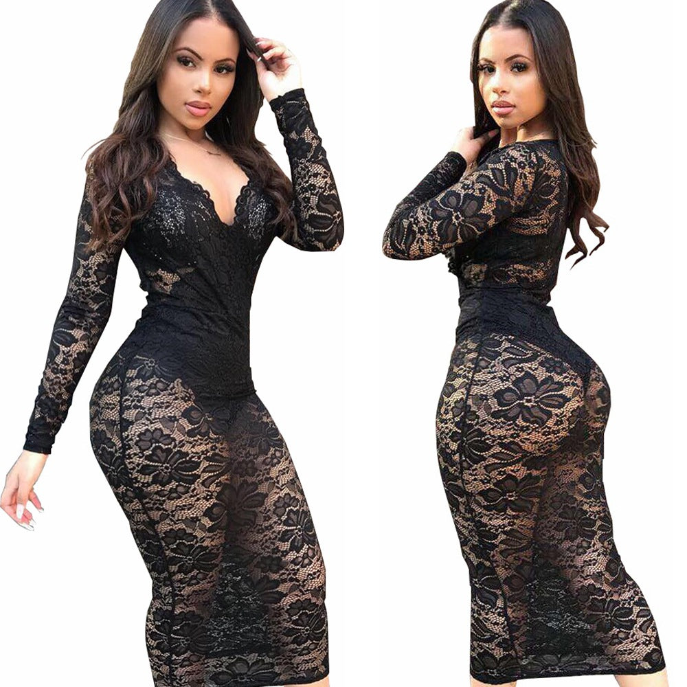Sexy Lace V-neck Dress