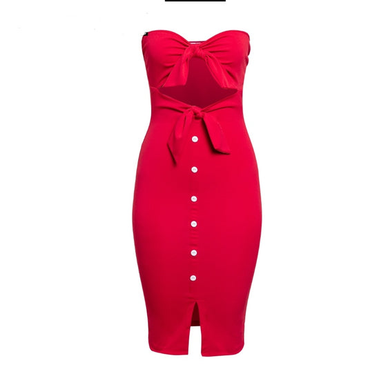 Lace dress with a bow knot