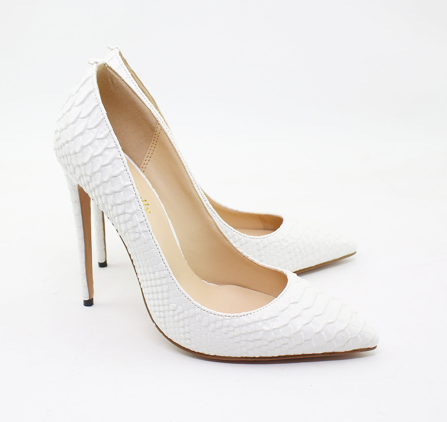 snake skin high heels
