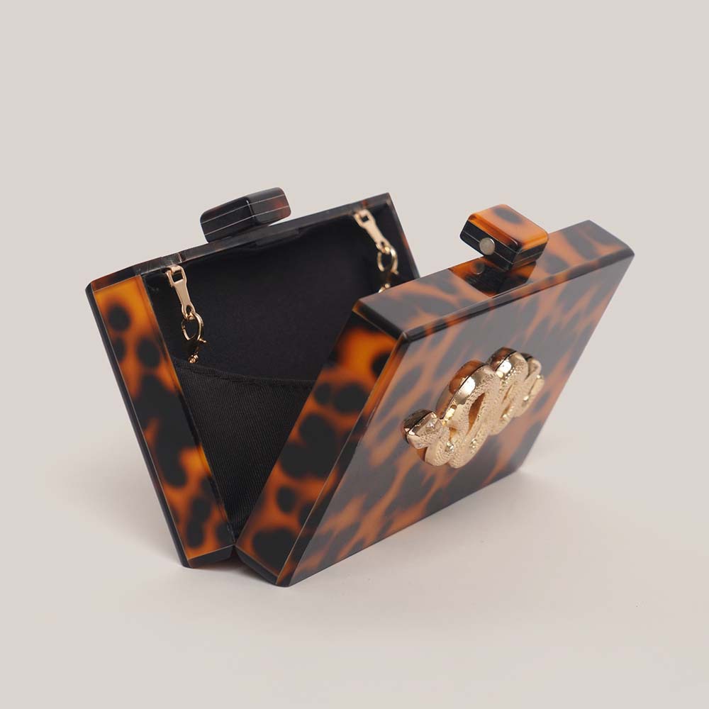 Leopard Print Acrylic Clutch