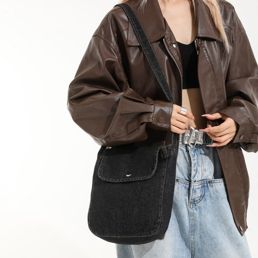 Denim Commuter Crossbody Bag
