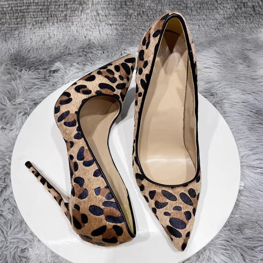 Suede Leopard Print High Heels For Women