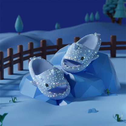 Shark Slippers With Starry Night Light Design