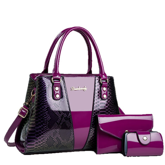 Shoulder Bag With A Snakeskin Pattern Tote Handbag