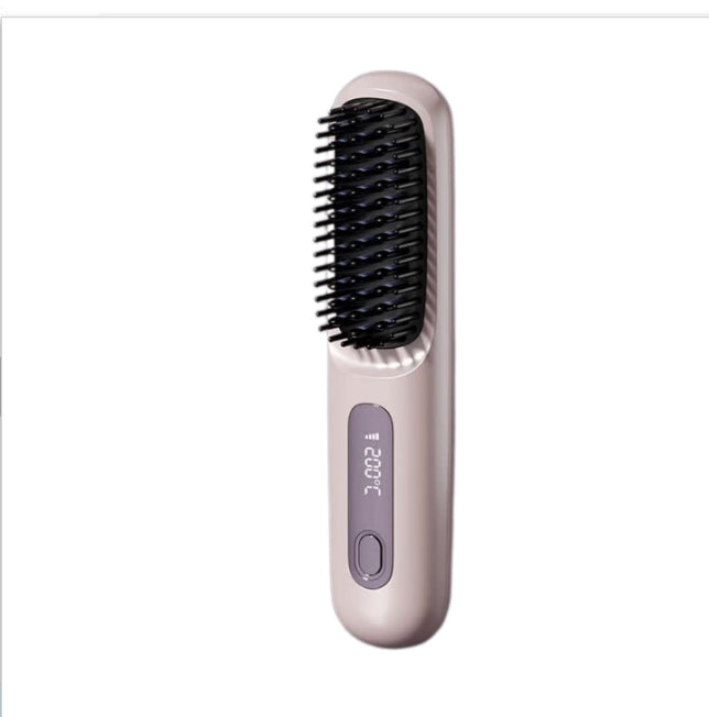 2 In 1 Straight Hair Comb Wireless Hair Straightener Brush Hair Fast Heating