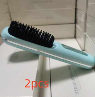 2 In 1 Straight Hair Comb Wireless Hair Straightener Brush Hair Fast Heating