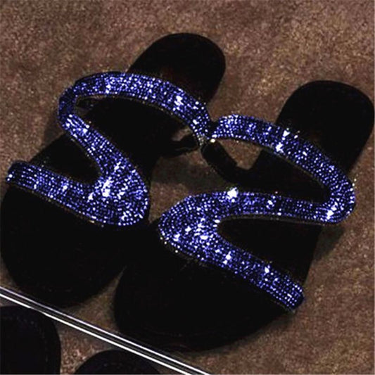 New bright diamond flat slippers