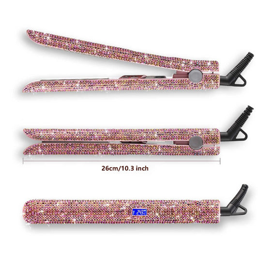 Professional Glitter Flat Iron Titanium Plate Diamond Hair Straightener