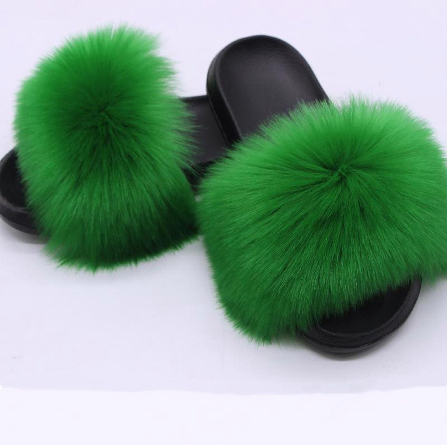 Faux Fox Fur Slippers