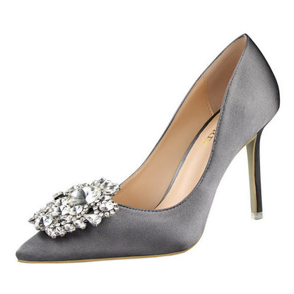 Black High Heels Stiletto Professional Leather