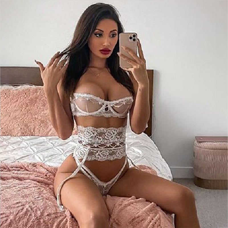 3-piece Lingerie Set Transparent Bra Set