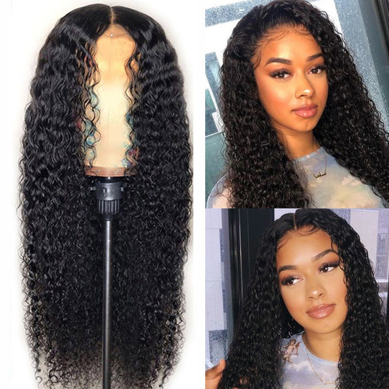 African Small Curly Hair Fashion Split Long Curly Hair