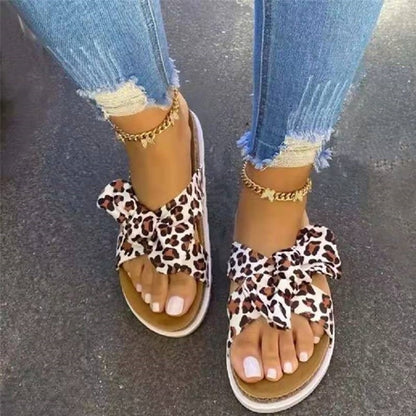 Summer Thick Soled Beach Bowknot Slippers