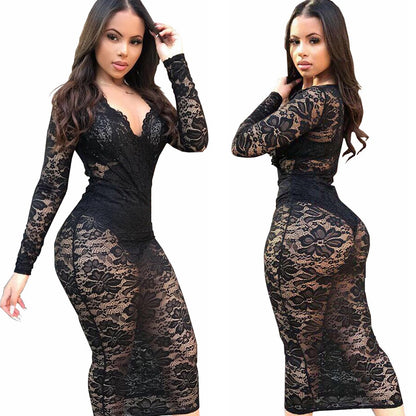 Sexy Lace V-neck Dress