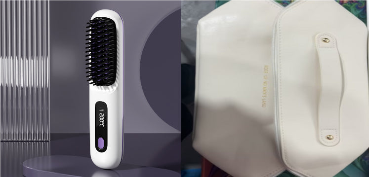 2 In 1 Straight Hair Comb Wireless Hair Straightener Brush Hair Fast Heating