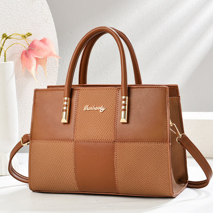 Stylish Tote Bag With A Bold Colour-block Patchwork Design