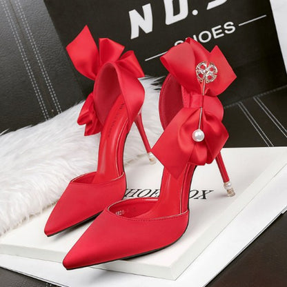 Bow Pointed high heels
