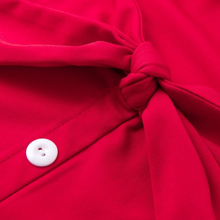 Lace dress with a bow knot