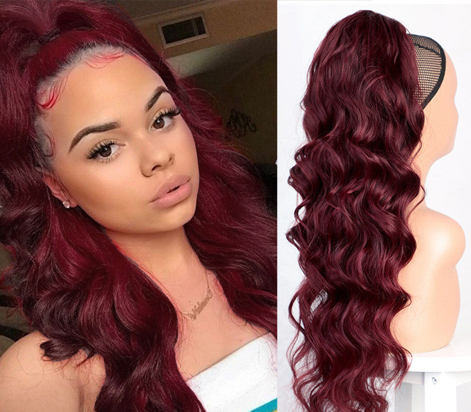 Wave Drawstring Ponytail Matte High Temperature Silk Chemical Fiber Wig