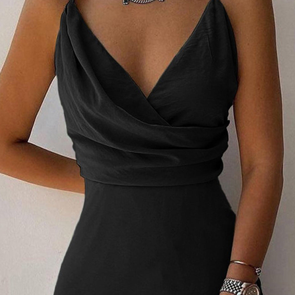 V-Neck Slit Sling Dress Summer 
