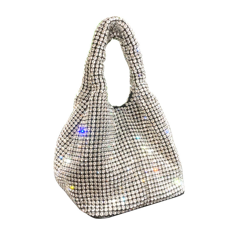 Hand-held Bucket Crystal Shoulder Cross-body Small Bag