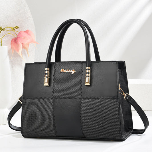 Stylish Tote Bag With A Bold Colour-block Patchwork Design