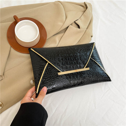 Versatile Trendy Crocodile-pattern Envelope Bag
