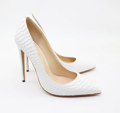 snake skin high heels
