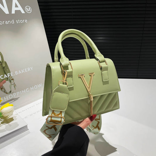 Solid-Colour Tassel Crossbody Bag