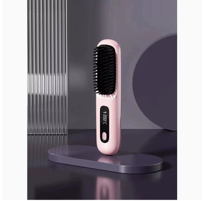 2 In 1 Straight Hair Comb Wireless Hair Straightener Brush Hair Fast Heating
