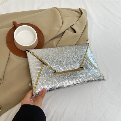 Versatile Trendy Crocodile-pattern Envelope Bag