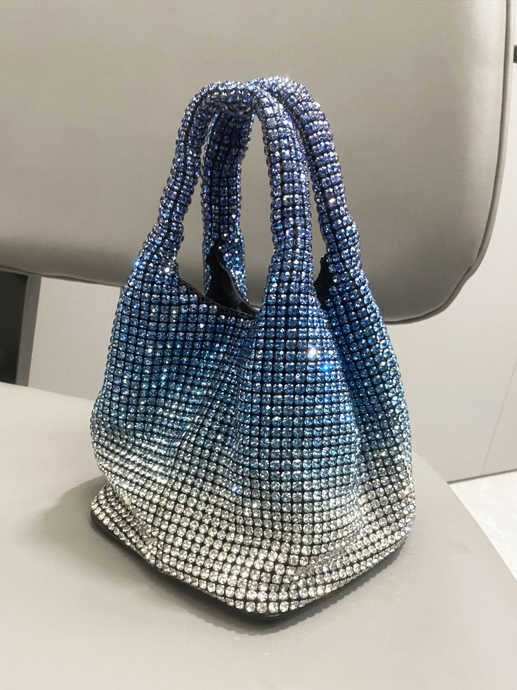 Hand-held Bucket Crystal Shoulder Cross-body Small Bag