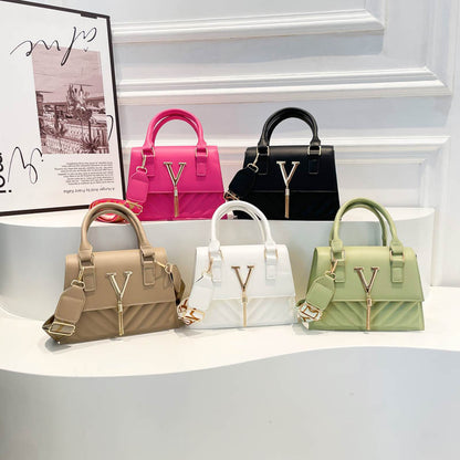 Solid-Colour Tassel Crossbody Bag