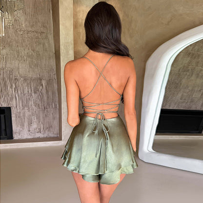 Backless Straps  Swing Dress 