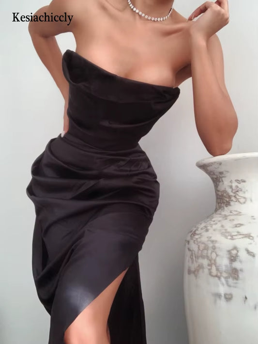 Sexy Satin Maxi Dress