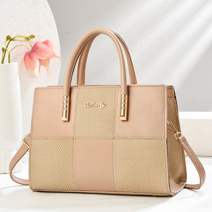Stylish Tote Bag With A Bold Colour-block Patchwork Design