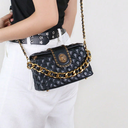 Stylish Solid colour High-end Diamond quilted Crossbody Bag