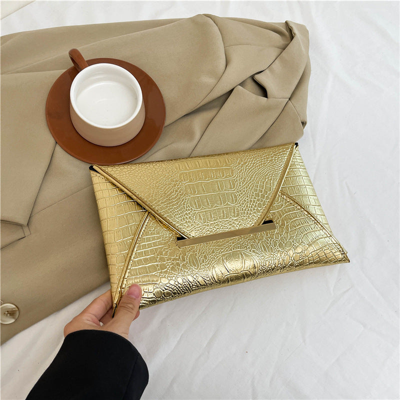 Versatile Trendy Crocodile-pattern Envelope Bag