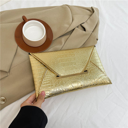 Versatile Trendy Crocodile-pattern Envelope Bag