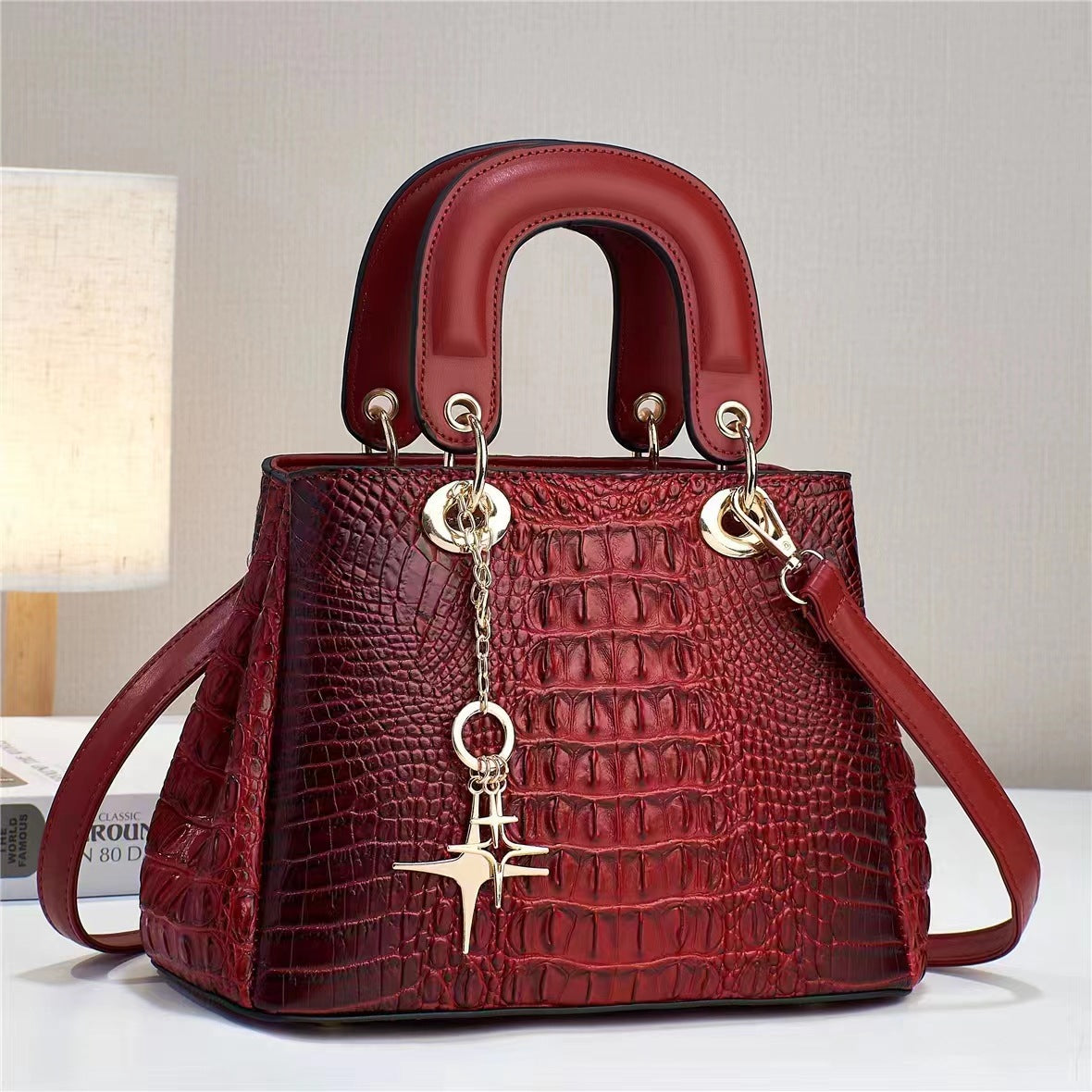 Elegant Crocodile Skin Lady Bag
