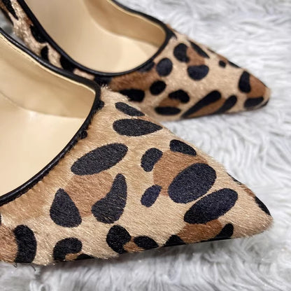 Suede Leopard Print High Heels For Women