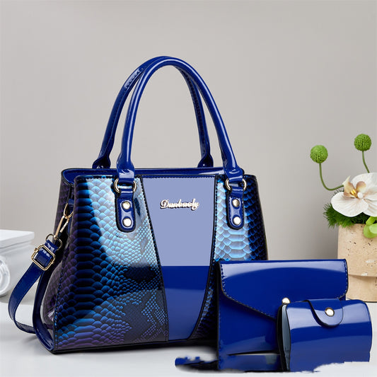 Shoulder Bag With A Snakeskin Pattern Tote Handbag