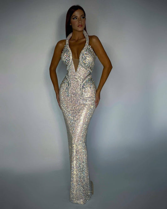 Sexy Sequined Banquet Dress Sheath 