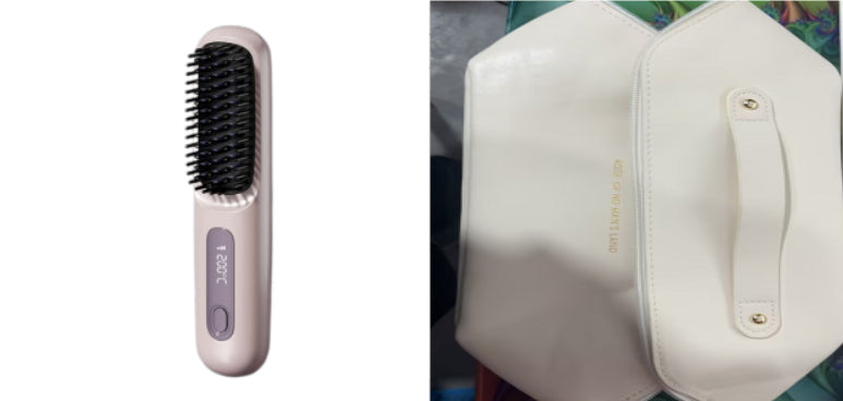 2 In 1 Straight Hair Comb Wireless Hair Straightener Brush Hair Fast Heating