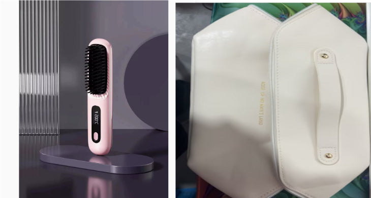 2 In 1 Straight Hair Comb Wireless Hair Straightener Brush Hair Fast Heating