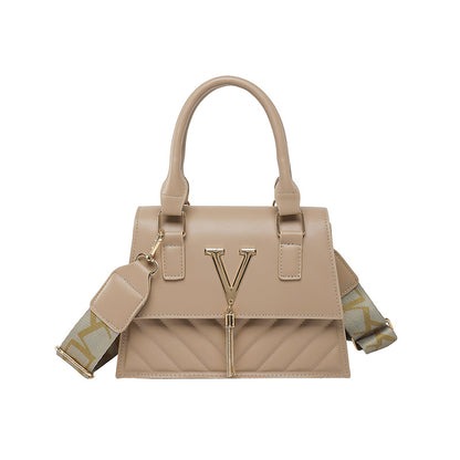 Solid-Colour Tassel Crossbody Bag