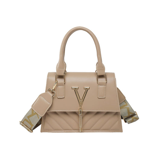 Solid-Colour Tassel Crossbody Bag