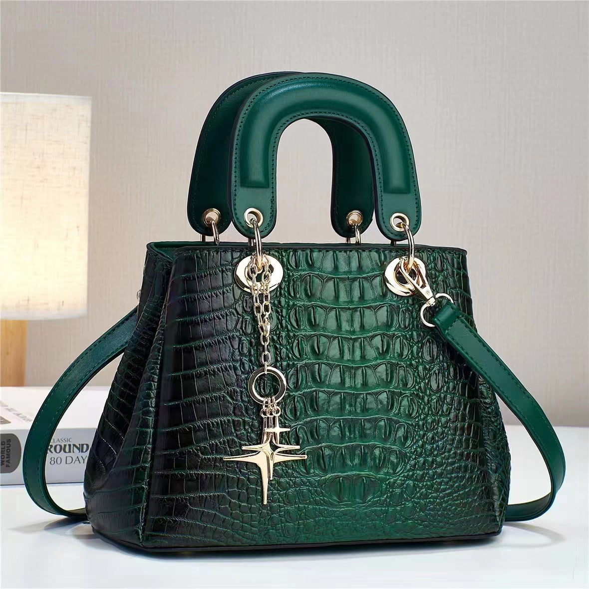 Elegant Crocodile Skin Lady Bag