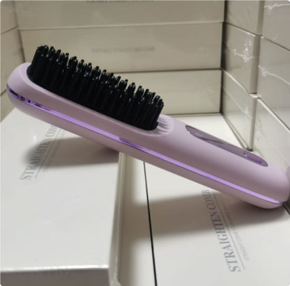 2 In 1 Straight Hair Comb Wireless Hair Straightener Brush Hair Fast Heating