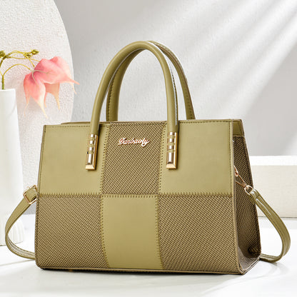 Stylish Tote Bag With A Bold Colour-block Patchwork Design